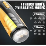 Automatic D Realistic Textured Male Masturbator with Thrusting & Vibration Modes Yellow