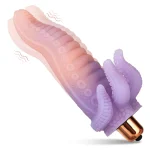 Tentacle Style Silicone Sleeve AAA Powered Mini Vibrator with Vibration