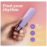 Rechargeable & Waterproof Vibrator Bullet with Pleasure Modes Lilac