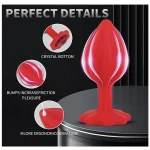 Silicone Anal Trainer Plugs with Jewel Red
