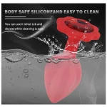 Silicone Anal Trainer Plugs with Jewel Red