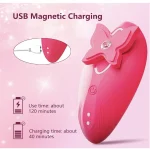 App & Remote Control Wearable Butterfly Panty Vibrator Vibration Modes Waterproof Rechargeable Rose Pink