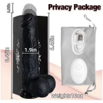 Realistic Silicone Thrusting Vibrating Dildo with Suction Cup Inches Blue Black