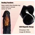 Realistic Silicone Thrusting Vibrating Dildo with Suction Cup Inches Blue Black