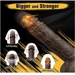 Thick Realistic Thrusting Vibrator Dildo with Rotating and Heating Modes Inches Cocoa