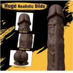 Thick Realistic Thrusting Vibrator Dildo with Rotating and Heating Modes Inches Cocoa