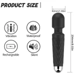 Powerful Wave Pattern Rechargeable Massager Black