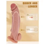 Silicone Penis Sleeve Extension Sheath with Ball Stretcher Beige