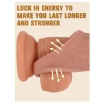 Silicone Penis Sleeve Extension Sheath with Ball Stretcher Beige