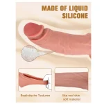 Silicone Penis Sleeve Extension Sheath with Ball Stretcher Beige