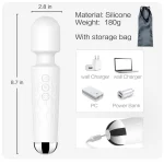 Powerful Pattern Rechargeable Massager White