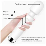 Powerful Pattern Rechargeable Massager White