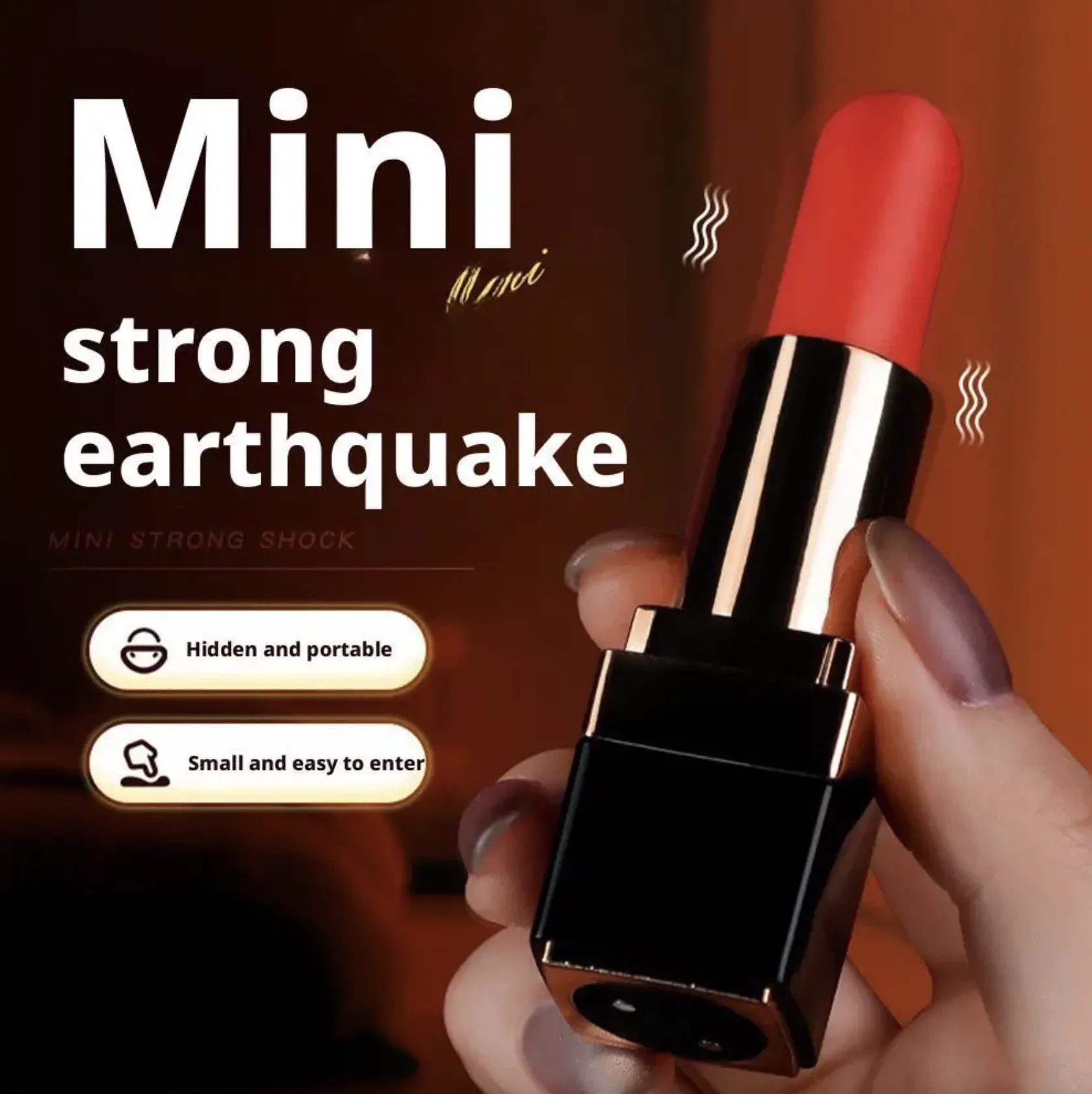 Mini Rechargeable Silicone Lip Stick Vibrator Speeds Red x