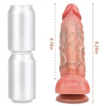 Realistic Silicone Thick Diameter Double Layer Dildo with Suction Cup Inches Ivory