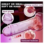 Realistic Transparent Gradient Dildo Inches Pink Red