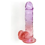Realistic Transparent Gradient Dildo Inches Pink Red