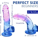 Realistic Transparent Gradient Dildo Inches Rose Blue