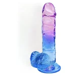 Realistic Transparent Gradient Dildo Inches Rose Blue