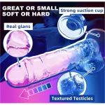 Realistic Transparent Gradient Dildo Inches Rose Blue