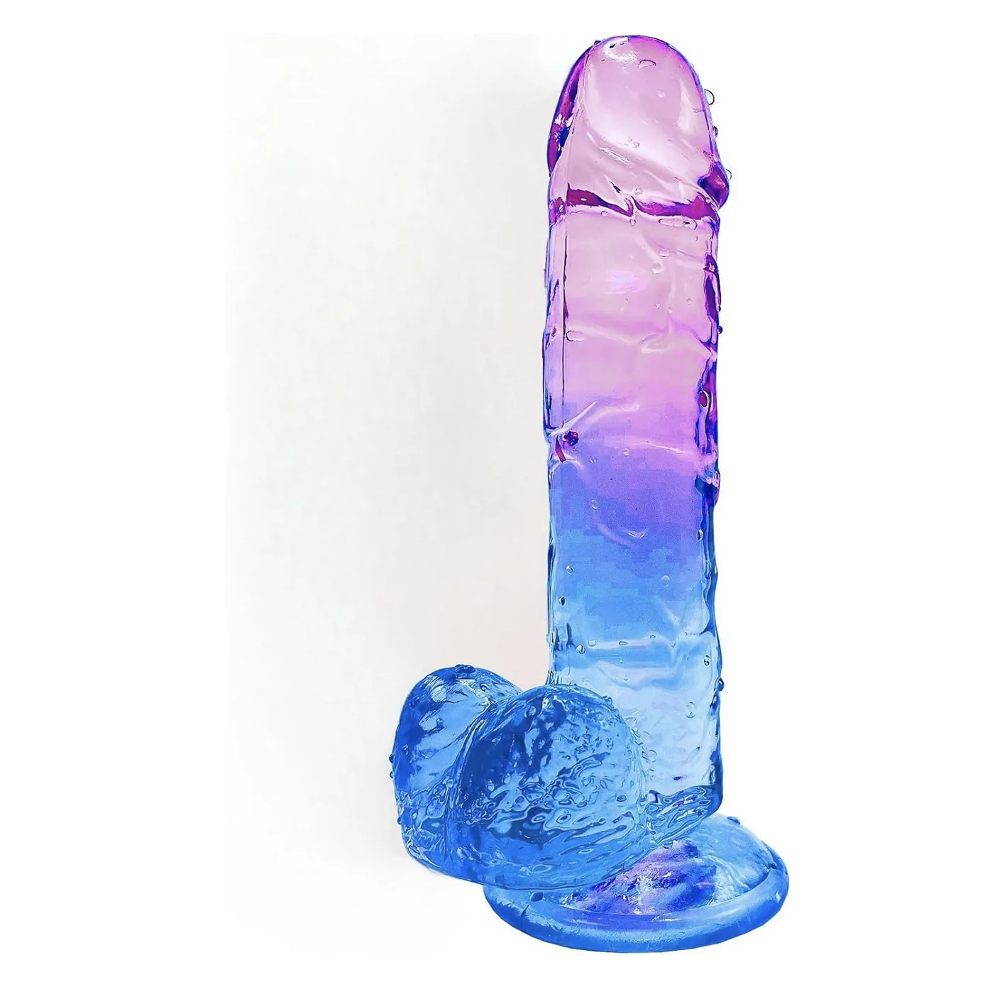 Realistic Transparent Gradient Dildo Inches Rose Blue