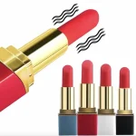 Mini Rechargeable Silicone Lip Stick Vibrator Speeds Black