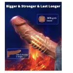 Textured Silicone Penis Extender Sleeve with APP Control with Vibration Modes Ivory