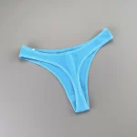Cotton Thong Panties Solid Color Burgundy