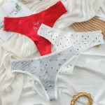 Lips and Hearts Print Thong Pure Cotton