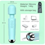 Powerful Modern Personal Wand Massager Cool Blue