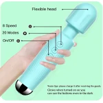 Powerful Modern Personal Wand Massager Cool Blue