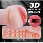 Realistic Textured Pocket Vibrating Male Masturbator White
