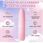 Rechargeable Silicone Clitoral Bullet Vibrator Light Pink