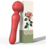 Rose Style Wand Vibrator Waterproof Red
