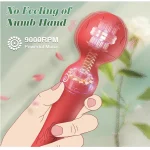 Rose Style Wand Vibrator Waterproof Red