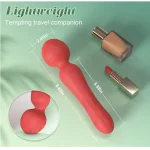Rose Style Wand Vibrator Waterproof Red