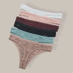 Transparent Lace Thong Underwear Red