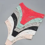 Transparent Lace Thong Underwear Red