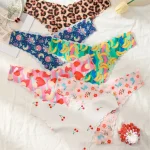 Wavy Edge Multi Color Printed Triangle Panties