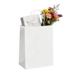 White Paper Bags with Handles + Soft Tissue Paper for Gift Wrapping and Packaging x
