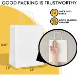 White Paper Bags with Handles + Soft Tissue Paper for Gift Wrapping and Packaging x