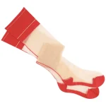 Women's Backseam Sheer Toe Thigh High Stockings Red Nude