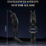 App Controlled Vibrating Cock Ring with Clitoral Stimulator Modes Black