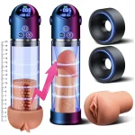 Automatic Electric Penis Pump Extender with Suction Modes Realistic Pocket Sleeve Black