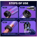 Automatic Electric Penis Pump Extender with Suction Modes Realistic Pocket Sleeve Black