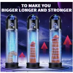 Automatic Electric Penis Pump Extender with Suction Modes Realistic Pocket Sleeve Black