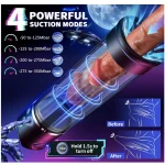 Automatic Electric Penis Pump Extender with Suction Modes Realistic Pocket Sleeve Black