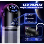 Automatic Electric Penis Pump Extender with Suction Modes Realistic Pocket Sleeve Black