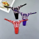 Butterfly Motif Low Waist Lace Thong