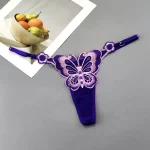 Butterfly Motif Low Waist Lace Thong