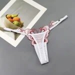 Butterfly Motif Low Waist Lace Thong